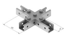 SMA 628 Cross Plate, 40x120mm, 5mm Thick, Hot-Dip Galvanized Steel
