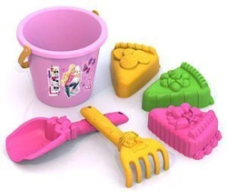 Barbie Sand Set №3 with 3 Cake Molds, Rake, Shovel, and Bucket