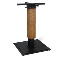 Metal Table Base with Natural Brushed Oak Finish - Sheffilton SHT-TU22