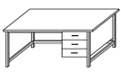 High Laboratory Table with Metal Frame and Cabinet SL-6(v)