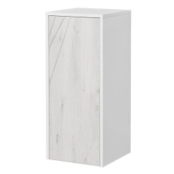 Aquaton Sakura Wall-Mounted Cabinet with Laundry Basket, White Gloss
