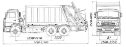 Rear-Loading Garbage Truck BM-7028-73 on KAMAZ 65115 Chassis