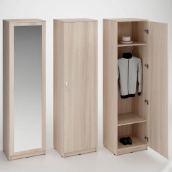 Wardrobe with One Door and Pull-Out Rail