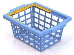 Plastic Shopping Basket 150x265x355 mm