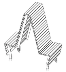 Metal Frame Bench for Offices and Public Spaces, Model 10110-2