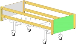 Hospital Bed with Headrest and Wheels, Includes Side Rails Model MSK-6101E