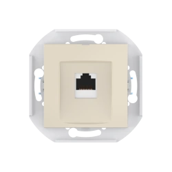 CADUCEUS ALING PRESTIGE Hidden Installation Computer Socket with Keystone RJ45 Module Cat.6A UTP Beige, Art. 6016.9