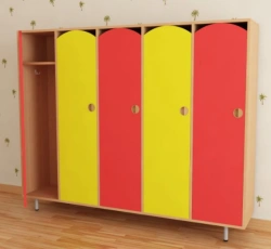 Children's Wardrobe with 5 Sections for Preschool Use