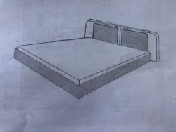 Soft Headboard Double Bed Model "Letto