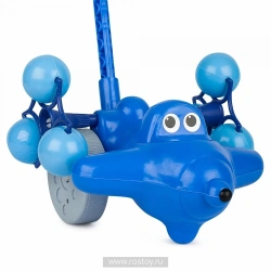 Bright Sky Blue Airplane Push Toy for Toddlers