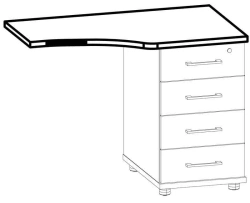 Ergonomic Cabinet Top 8605 Left/Right - Galant Series