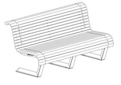 Wooden Bench for Public Spaces and Patios, Article 10052