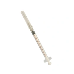 Sterile Single-Use 3-Part Injection Syringe with Insulin Needle, 1 ml