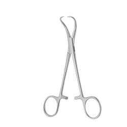 Curved Surgical Clamp with Ratchet for Surgical Linen, 150 mm