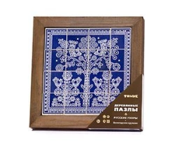 Wooden Puzzle "Russian Patterns" Vologda Lace 16 Pieces Model 133