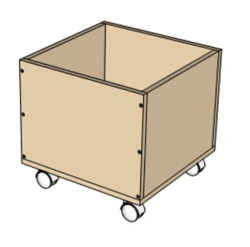 Toy Storage Box on Wheels for Preschool Furniture