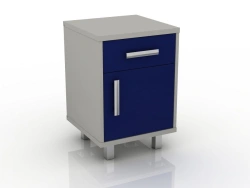 Bedside Cabinet with Drawer and Shelf, Model 106-004-9, 450x450x660 mm