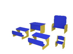 School Play Zone Set Dm1582 with Board, Desk, and Chair
