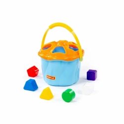Educational Surprise Bucket Toy for Kids - Blue, 6 Shapes Included