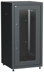 LINEA E 18U Floor Cabinet 600x600mm with Glass and Metal Doors LE05-18U66-GM