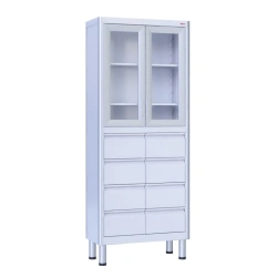 Medical Storage Cabinet 2-Section, Aluminum & Stainless Steel - Model MCK-6653.12