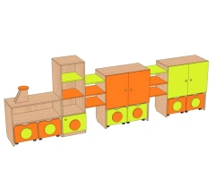 Children's Toy Storage Wall "Locomotive" Model SI-P2