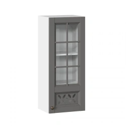 Ameli-3 Kitchen Cabinet Facade 400 High with Glass (Onyx Grey)