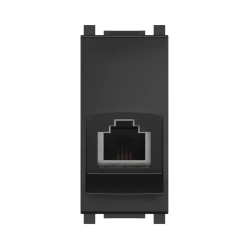 CADUCEUS ALING Experience Hidden Installation RJ12 Telephone Socket 6P4C Cat.3, 1M, Black (Soft Touch) - Art. 74211.E1