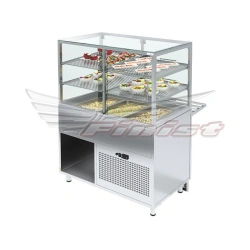 Refrigerated Display Counter for Cold Snacks with Cooling Bath PVCv