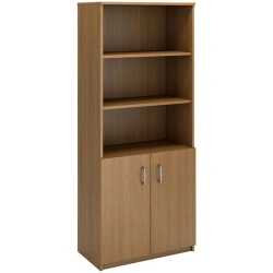 Semi-Open Office Cabinet with Glass Doors
