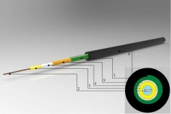 Armored Fiber Optic Cable for Sewers with Central Tube KVO B-K-C 2-8 Fibers