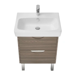Elegant Bathroom Vanity Aquaton Silva 60 in Macchiato Oak 1A211801SIW501.A211.8.01S.IW5.0