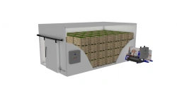 Refrigerated prefabricated chambers of I-S series for storage of food products.