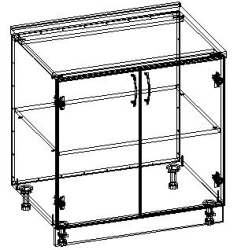 Kitchen Cabinet with Postforming Worktop TV-KSHK-3.4.01-01