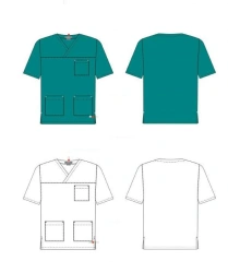 Women's V-Neck Blouse with Short Sleeves and Pockets Omega Model 4.349