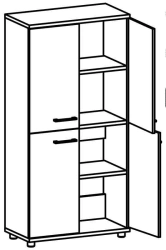 Document Cabinet with 4 Doors, Model 8204, Galant Series