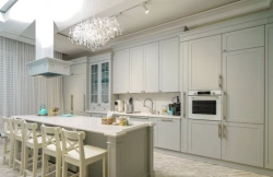 Wooden Kitchen Set Mist with PVC Edging and Roller Guides