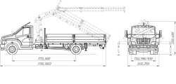 Special Dump Truck with Crane Manipulator (FG 314, 414, 415, 415T) SMA20B on GAZ Chassis C41R13, C41R33, C4