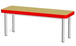 Three-Seater Soft Bench with Metal Frame