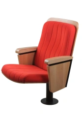 Soft Upholstered Auditorium Chair with Metal Frame and Armrests Wagner Model