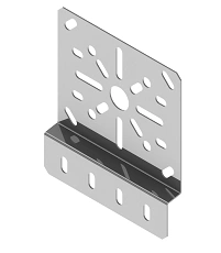Mounting plate MP134x150, overall dimensions 134x150 mm, metal thickness 1,5 mm, galvanised steel