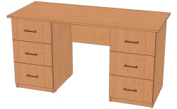 Rectangular Writing Desk with Two Pedestals, Model SPT-1