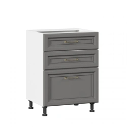 Gelato LD.241830.000 Luxury Kitchen Cabinet Front with 3 Drawers in Grey Onyx