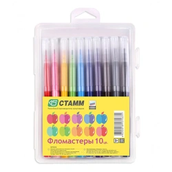 Washable Marker Set "Apple", 10 Colors, Plastic Case, Euro Hanger