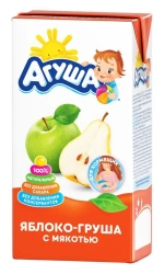 Apple-Pear Juice with Pulp, Vitamin and Mineral-Enriched, 0.5L for Nursing Mothers - Agusha