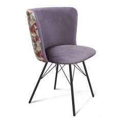 Reliable Metal Frame Chair with Microvelvet Upholstery - SHT-ST36-4/S37
