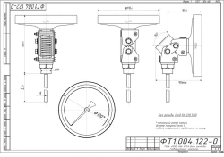 Bimetal Thermometer TBf-220 IP54 100 USh for Liquid and Gas Temperature Measurement
