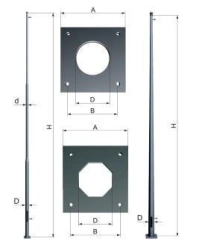 Conical Lightning Rod, Tubular Type - Model MOGK
