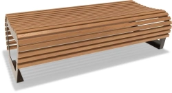 Wide Backless Bench "Crown" A1020