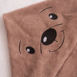 Children's Hooded Cotton Towel with Embroidery - "Kids Corner